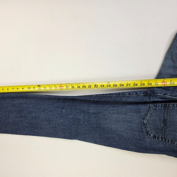 Lucky Brand Size 32X30 Mens 410 Athletic Fit Blue Denim 5 Pocket Logo Tag Jeans - Picture 10 of 11